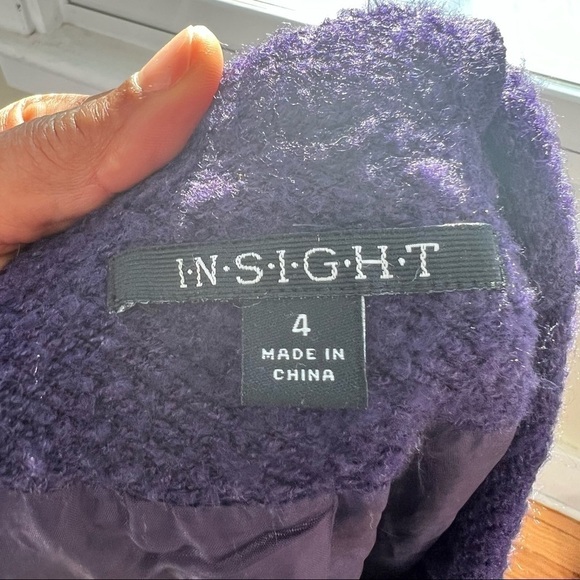 Insight purple wide lapel collar blazer jacket size 4 - Picture 6 of 9